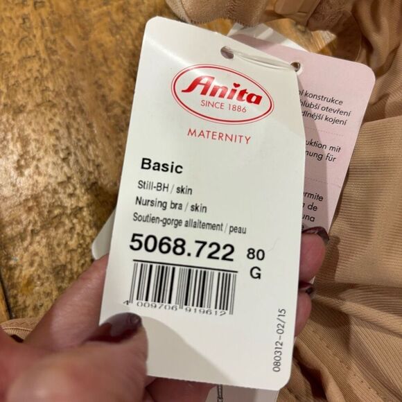 Anita Nursing Bra Beige 5068.722 Wide Opening No Harmful Substances 36G NWT - Picture 9 of 13